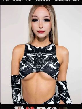 Freedom Rave Wear Mechanoid Teaser Top, High Waisted Bottoms, & Sleeves!